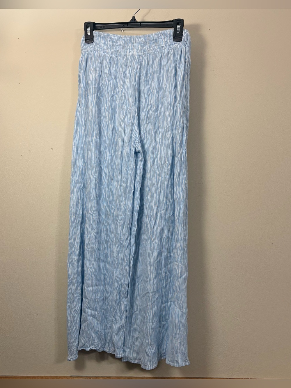 J. McLaughlin Bondi Tie Front Pants Blue White Woody Stripes women’s M palazzo - Picture 3 of 5